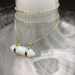 Boho Moonstone 14k Gold Plated Necklace